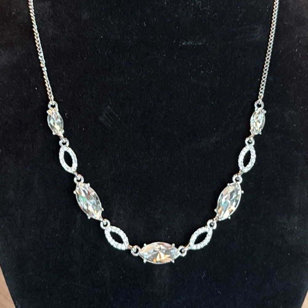 Givenchy Pave and Crystal Frontal Statement Necklace